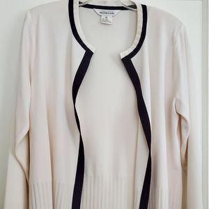 Misook White & Black Cardigan sz XL